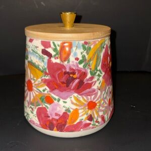 Opalhouse Stoneware Canister Jar Bold Floral Wood Lid Cookies Biscuits Target
